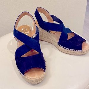Kanna espadrilles, navy suede, size 6